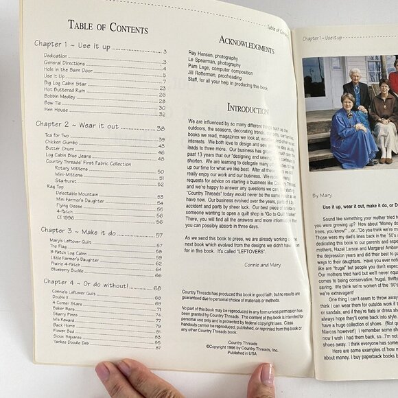 1996 Country Threads Quilt Book Use It Up Wear It Out Make It Do or Do Without - Picture 3 of 6